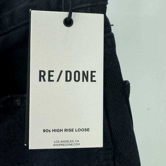 RE/Done Comfort Stretch High Rise Loose Fit Jeans Straight Leg Black Size 23 NWT - Picture 8 of 13